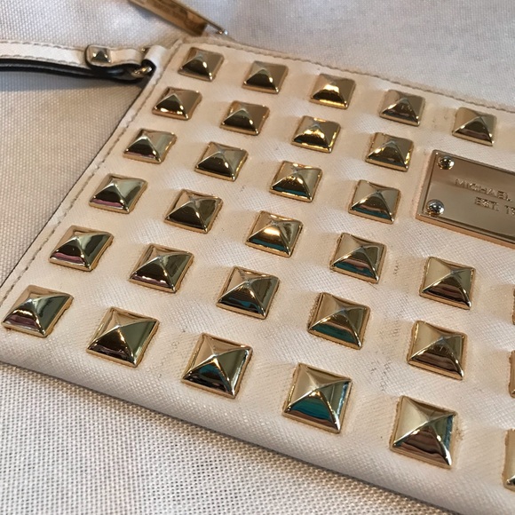 Michael Kors Gold Pyramid Stud Clutch - Picture 9 of 14